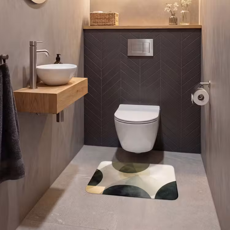 WC Mat - Vlakken - Abstract - Beige - Cirkels — 2