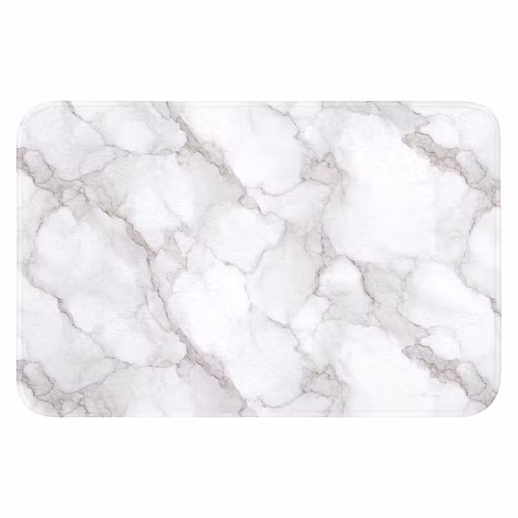 WC Mat - Wit - Marmer - Bruin — 1