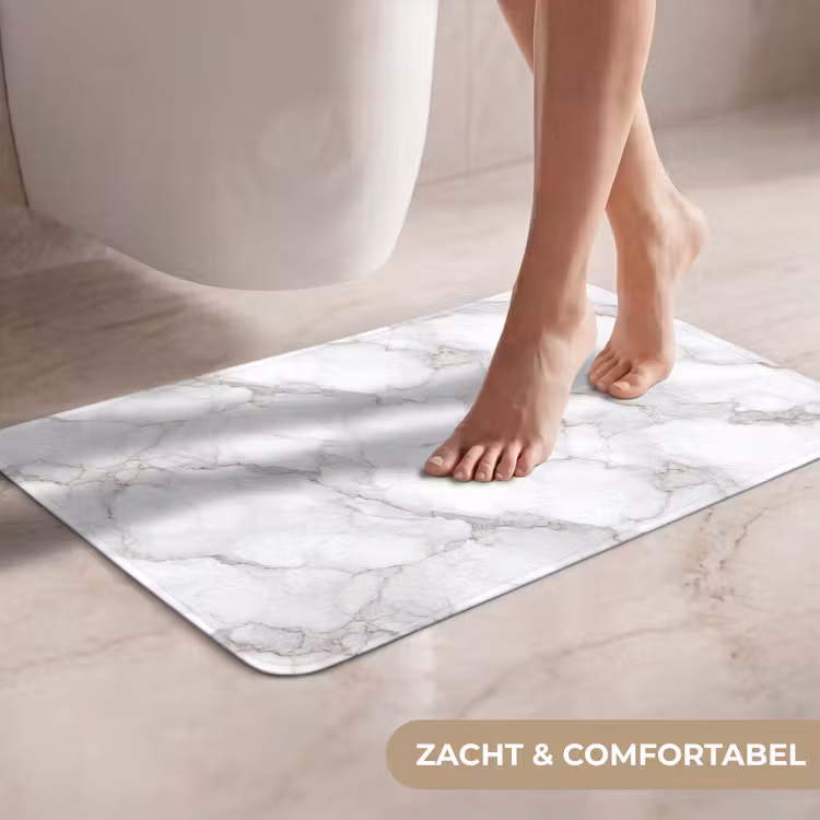 WC Mat - Wit - Marmer - Bruin — 7