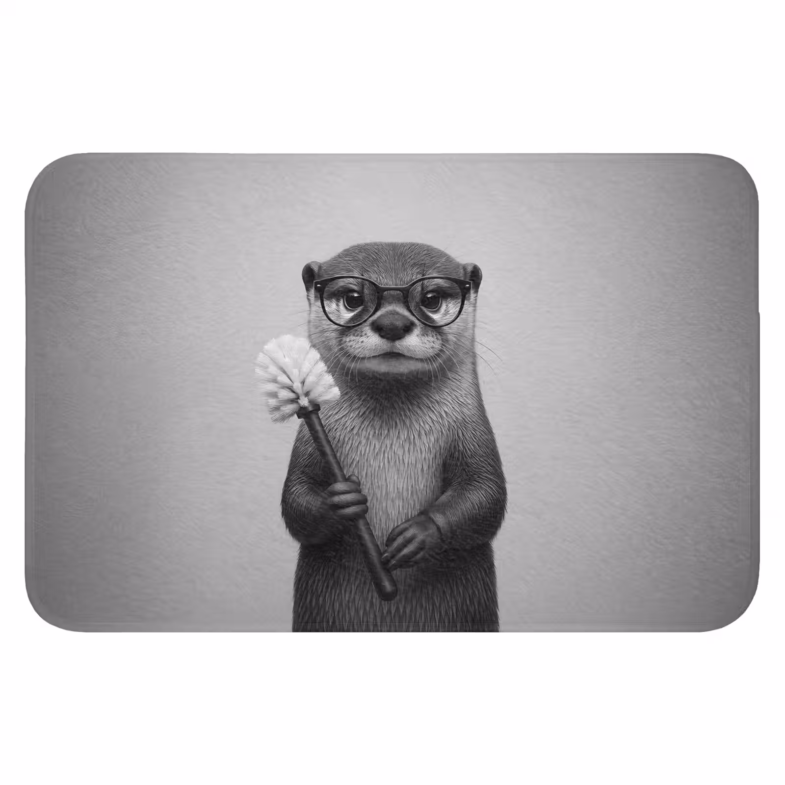WC Mat - Otter - Wc-borstel - Bril - Zwart - Wit — 1