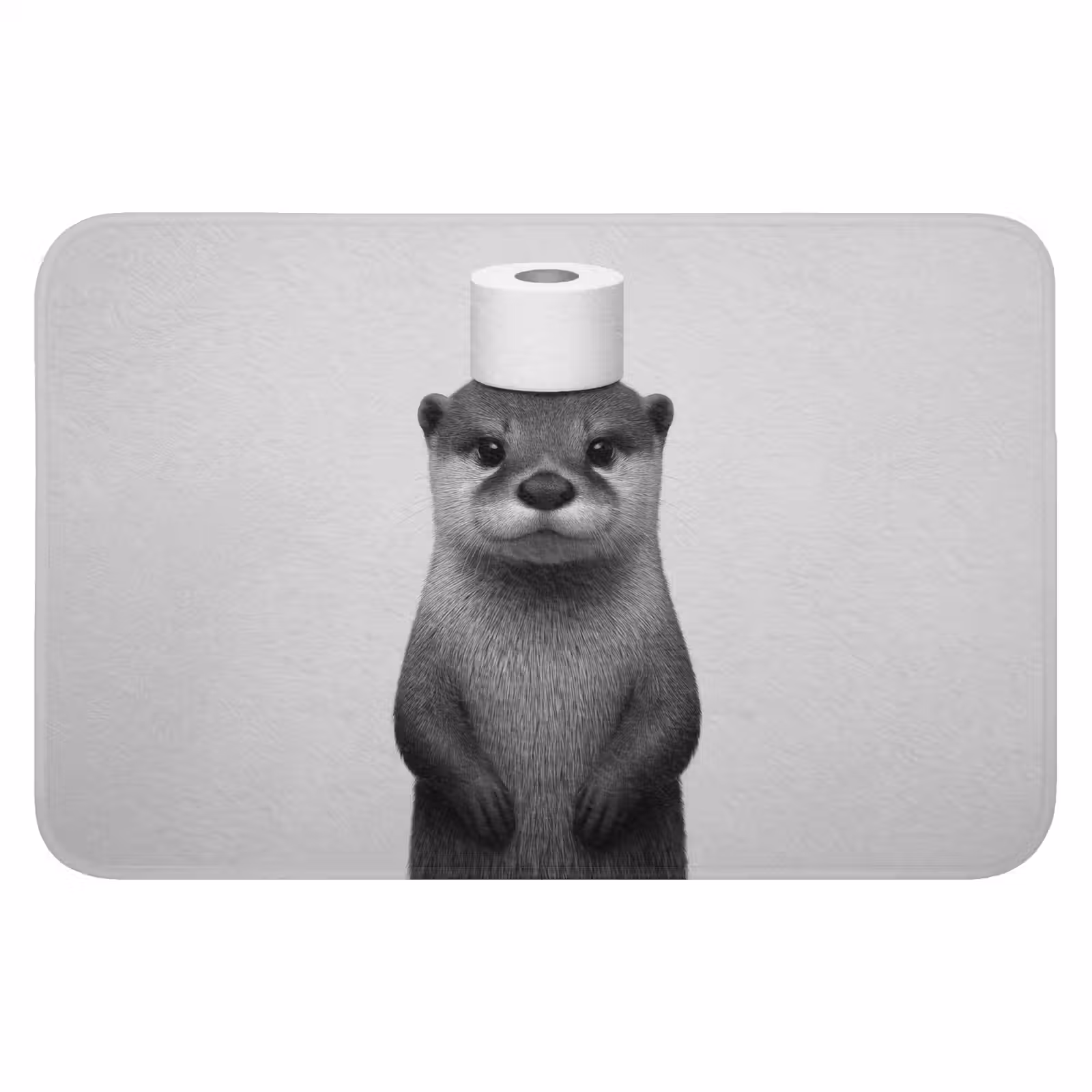 WC Mat - Otter - WC rol - Zwart - Wit — 1