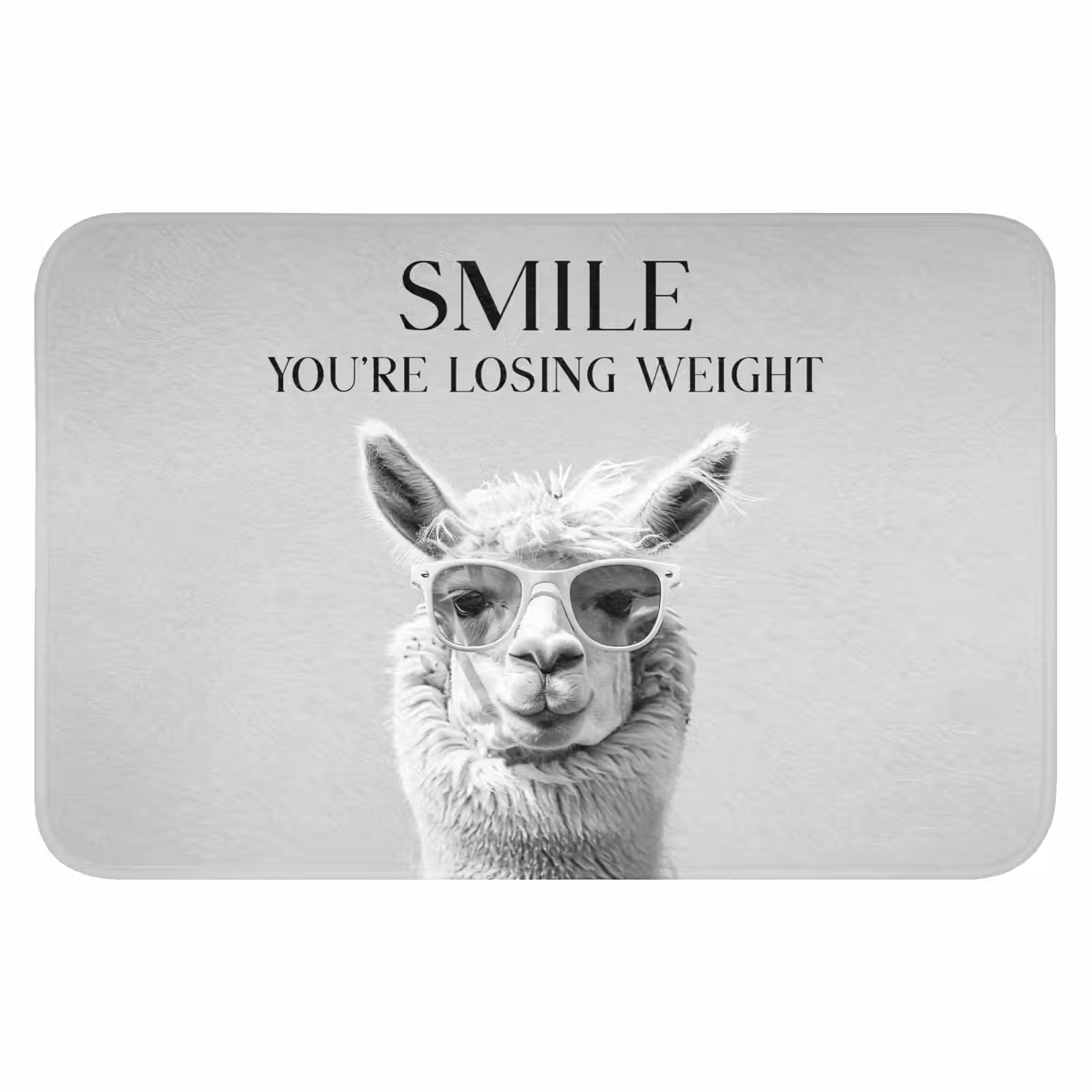 WC Mat - Quotes - Lama - Smile - Spreuken - Grijs — 1