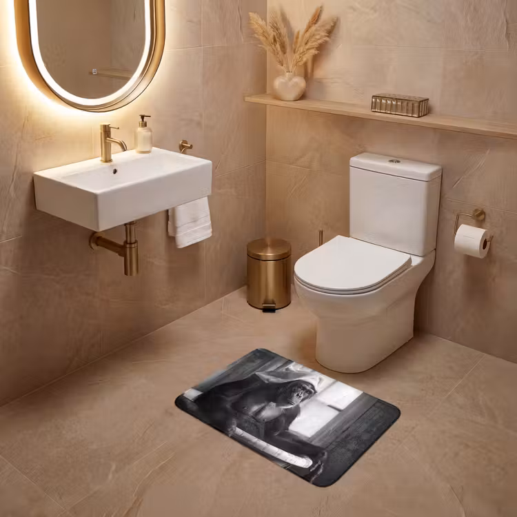 WC Mat - Aap - Dier - Bad - Zwart - Wit - Humor — 4