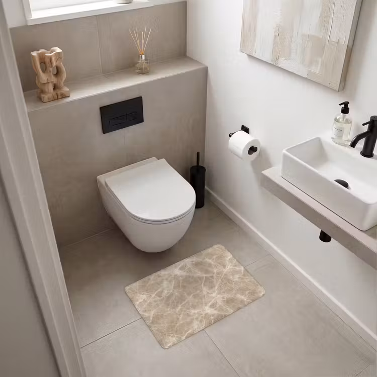WC Mat - Bruin - Kristaladers - Marmer — 6
