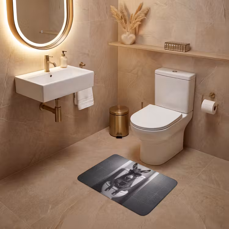WC Mat - Ezel - Telefoon - Toilet - Zwart - Wit — 4