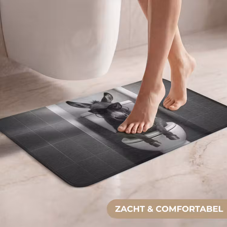 WC Mat - Ezel - Telefoon - Toilet - Zwart - Wit — 7