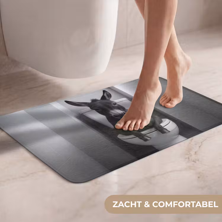 WC Mat - Ezel - Telefoon - Toilet - Zwart - Wit — 7