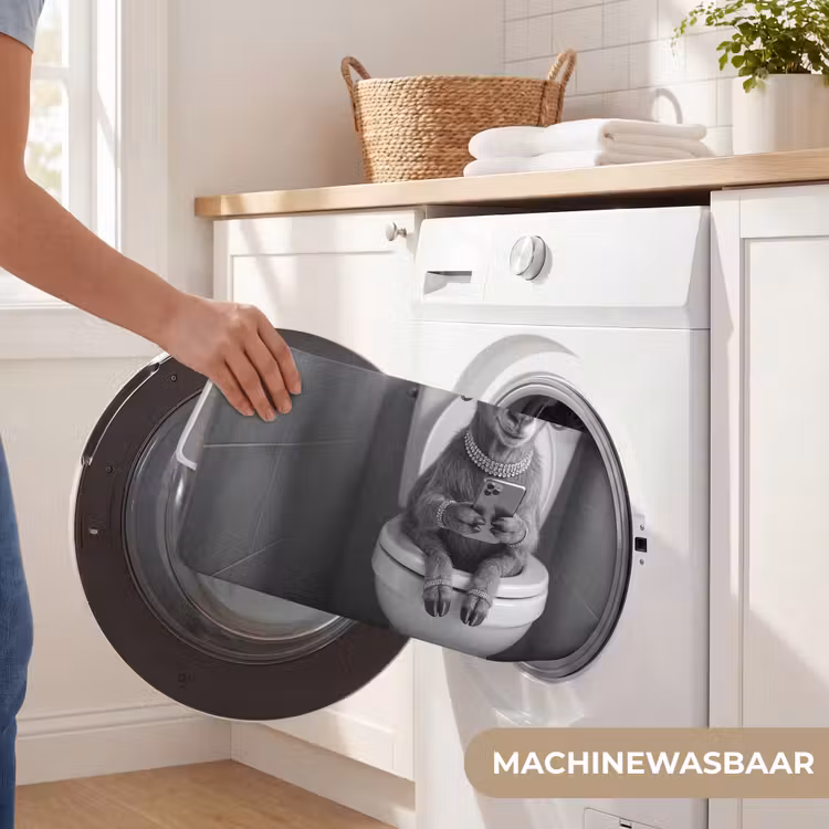 WC Mat - Geit - Telefoon - Toilet - Zwart - Wit — 5
