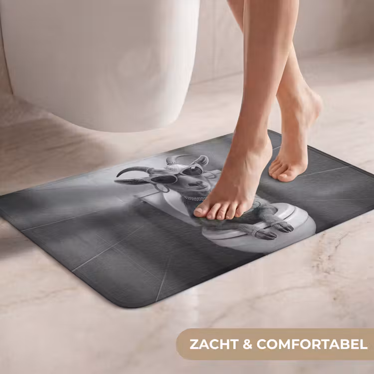 WC Mat - Geit - Telefoon - Toilet - Zwart - Wit — 7