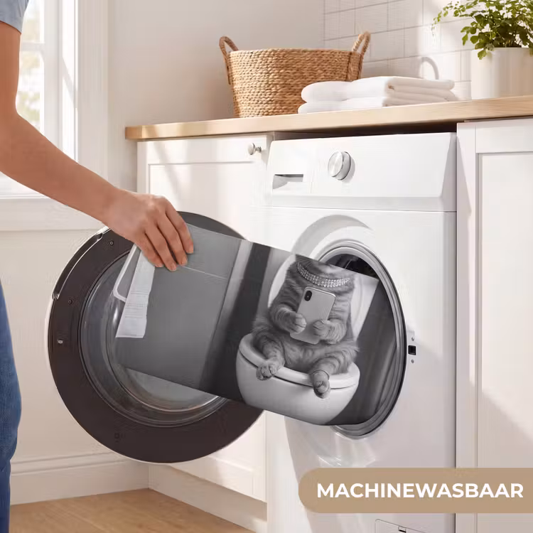 WC Mat - Kat - Telefoon - Toilet - Zwart - Wit — 5