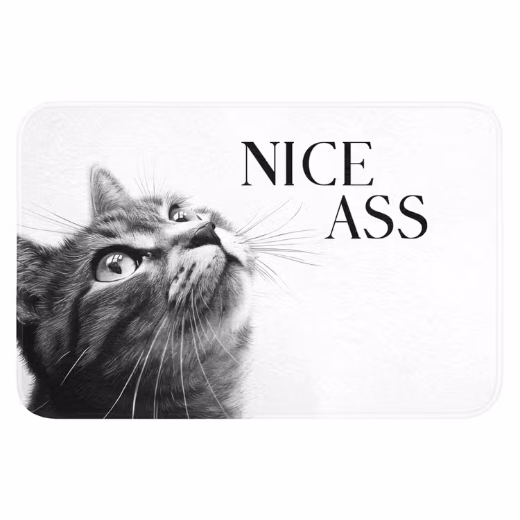 WC Mat - Katten - Nice ass - Quote - Zwart wit - Spreuken — 1