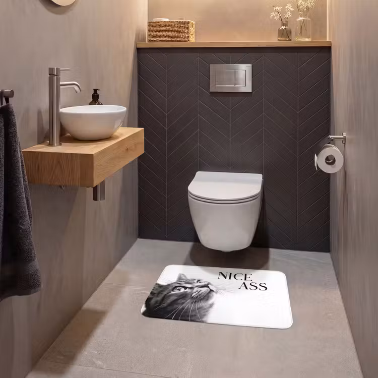 WC Mat - Katten - Nice ass - Quote - Zwart wit - Spreuken — 2