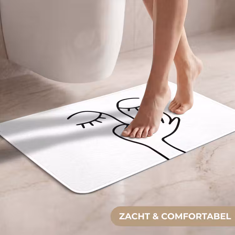 WC Mat - Line art - Gezicht - Wit — 7