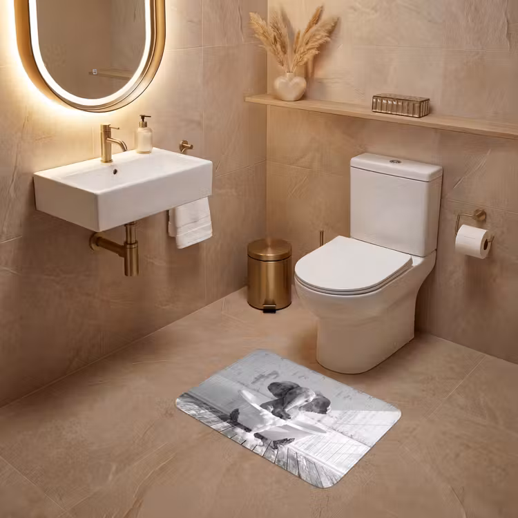 WC Mat - Olifant - Vintage - Dieren - Zwart - Wit — 4