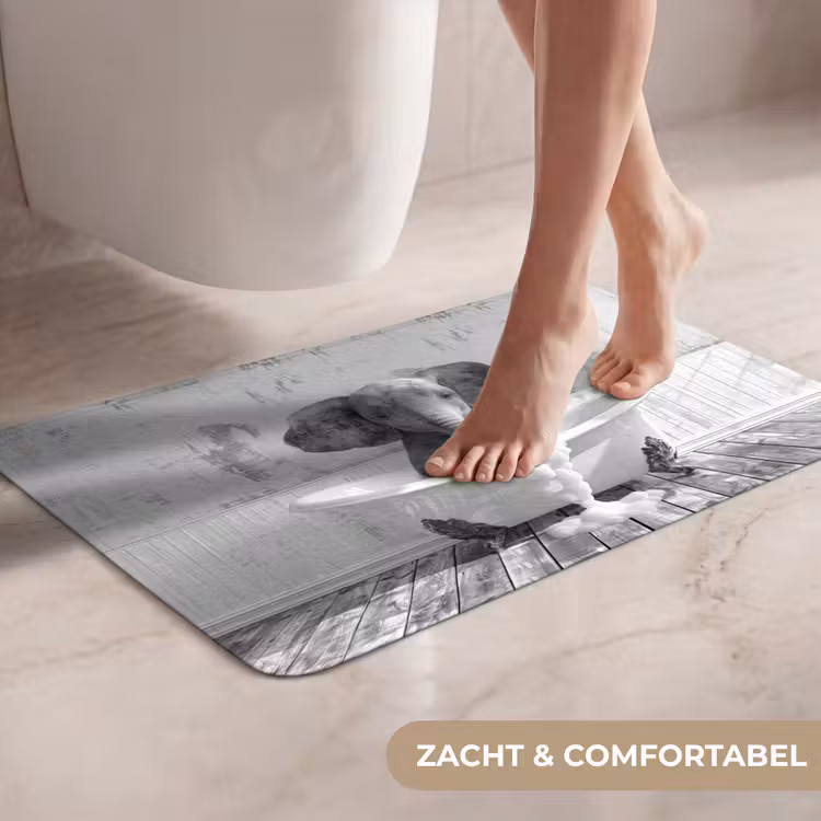 WC Mat - Olifant - Vintage - Dieren - Zwart - Wit — 7