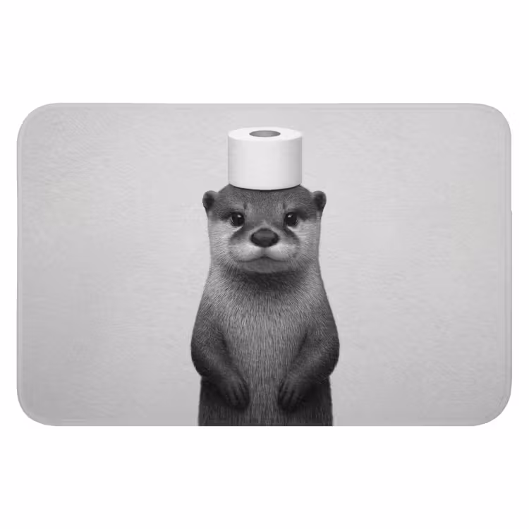 WC Mat - Otter - WC rol - Zwart - Wit — 1