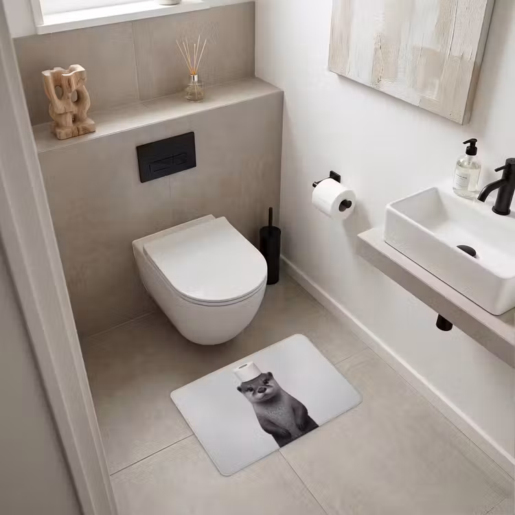 WC Mat - Otter - WC rol - Zwart - Wit — 6