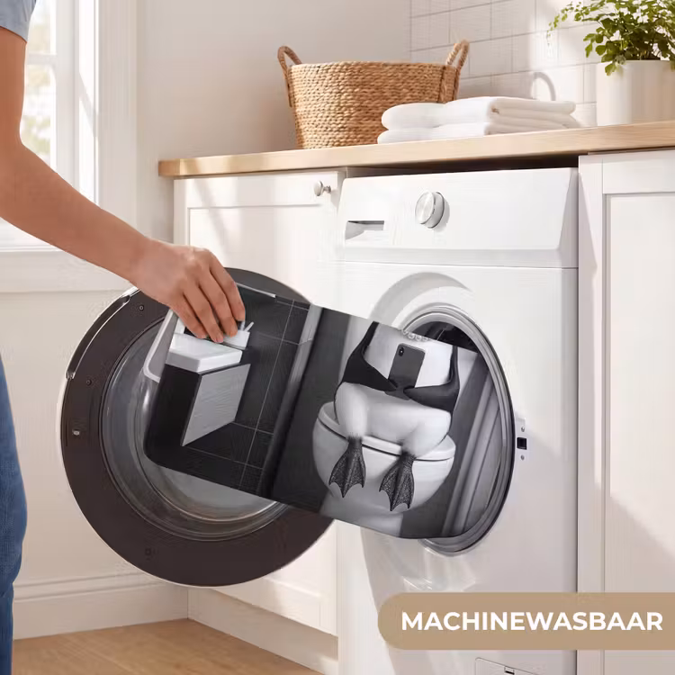 WC Mat - Pinguïn - Telefoon - Toilet - Zwart - Wit — 5