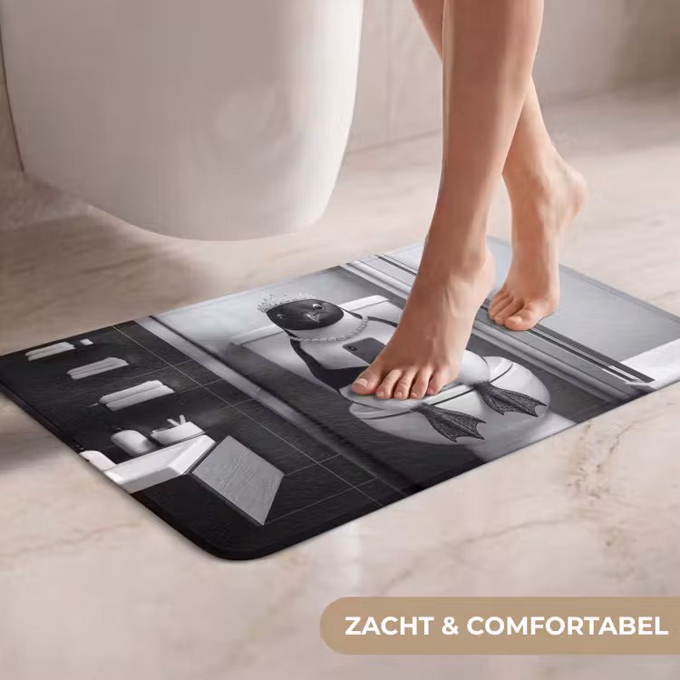 WC Mat - Pinguïn - Telefoon - Toilet - Zwart - Wit — 7