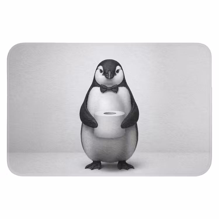 WC Mat - Pinguïn - WC rol - Wit — 1