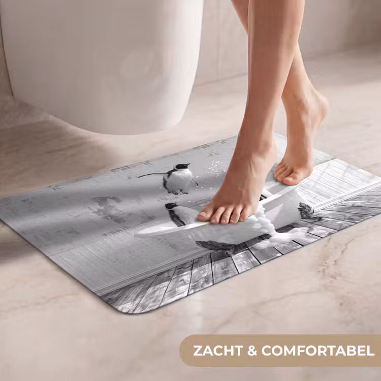 WC Mat - Pinguïns - Vintage - Dieren - Zwart - Wit — 7