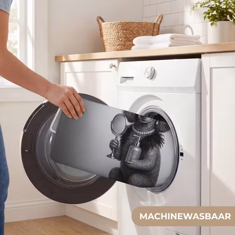WC Mat - Poedel - Spiegel - Zwart - Wit — 5