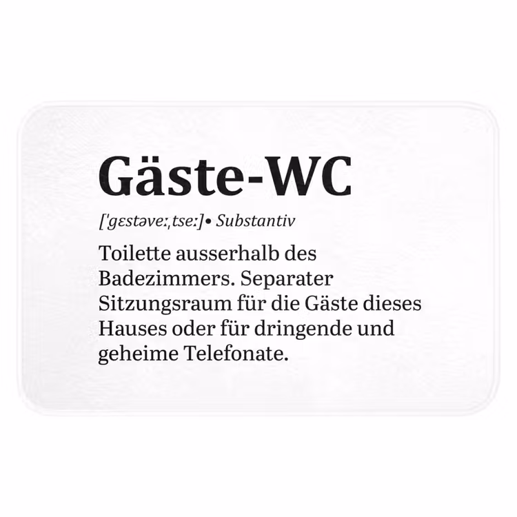 WC Mat - Quote - Definitie - Gäste-wc - Wit — 1