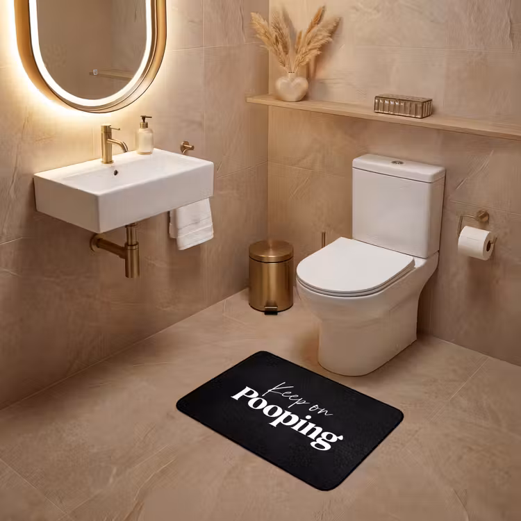 WC Mat - Quote - Keep on pooping - Zwart - Spreuken — 4