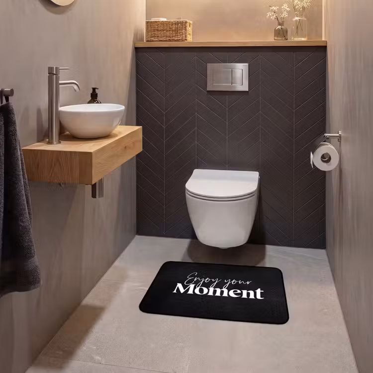 WC Mat - Quotes - Enjoy your moment - Spreuk - Zwart — 2
