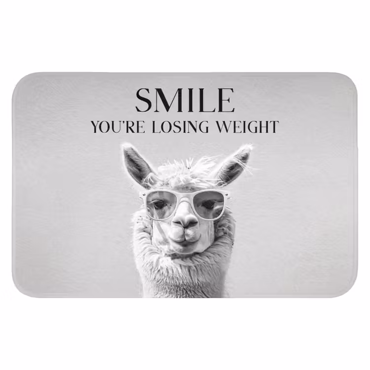 WC Mat - Quotes - Lama - Smile - Spreuken - Grijs — 1