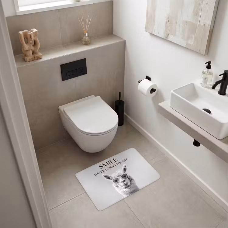 WC Mat - Quotes - Lama - Smile - Spreuken - Grijs — 6