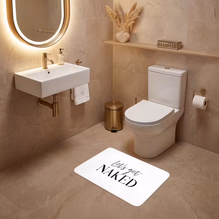 WC Mat - Quotes - Let's get naked - Wit - Spreuk — 4
