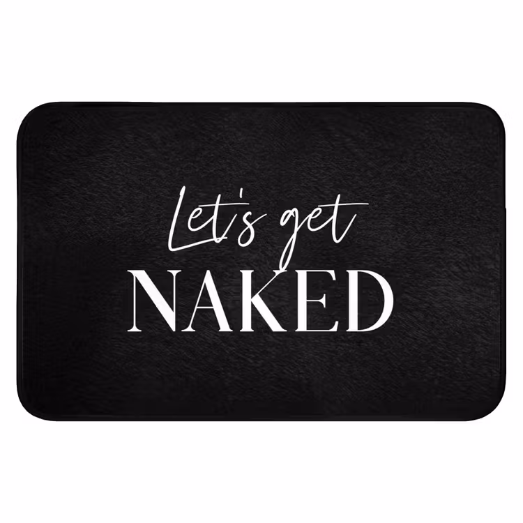 WC Mat - Quotes - Let's get naked - Zwart - Spreuk — 1