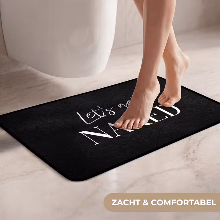 WC Mat - Quotes - Let's get naked - Zwart - Spreuk — 7