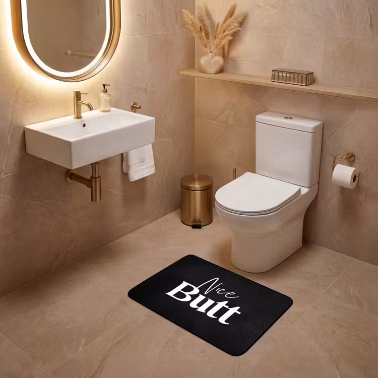 WC Mat - Quotes - Nice butt - Zwart - Spreuken — 4