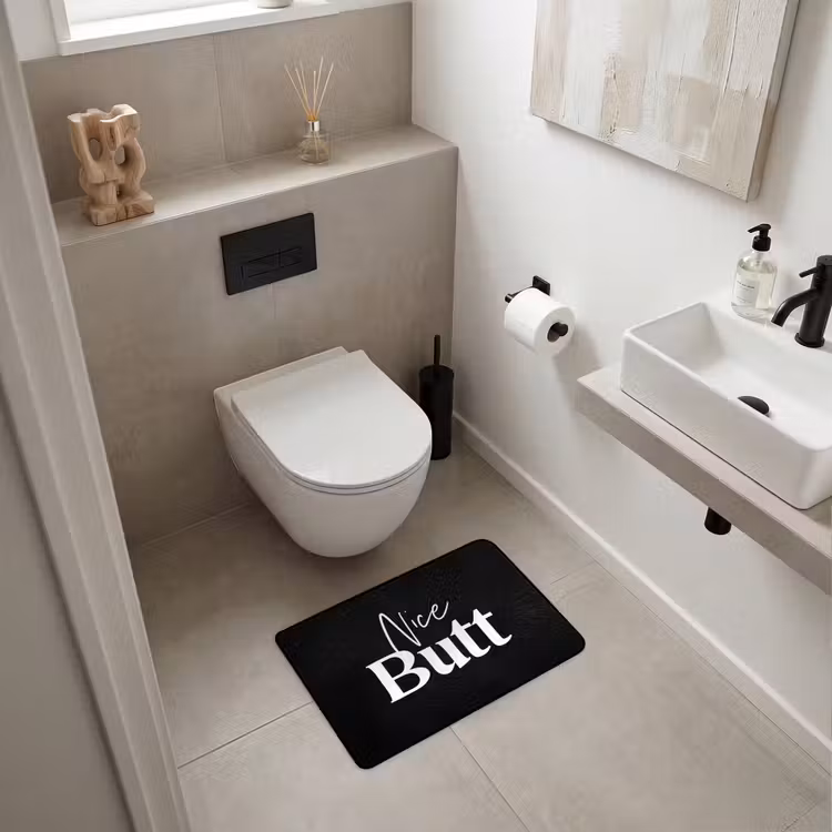 WC Mat - Quotes - Nice butt - Zwart - Spreuken — 6