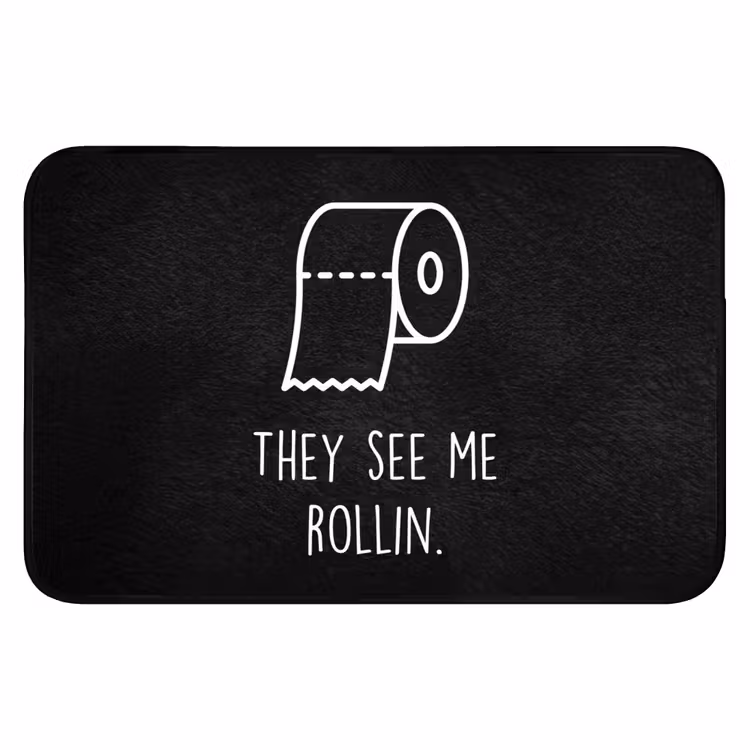WC Mat - Quotes - WC papier - They see me rollin - Zwart - Spreuken — 1
