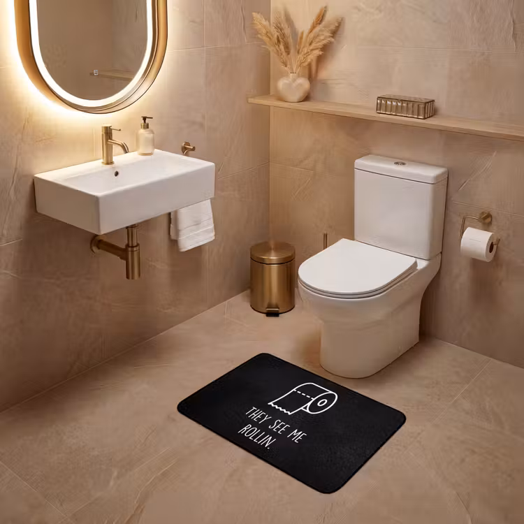WC Mat - Quotes - WC papier - They see me rollin - Zwart - Spreuken — 4
