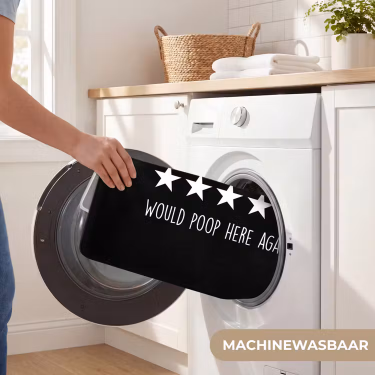 WC Mat - Quotes - Would poop here again - Humor - Zwart - Spreuk — 5