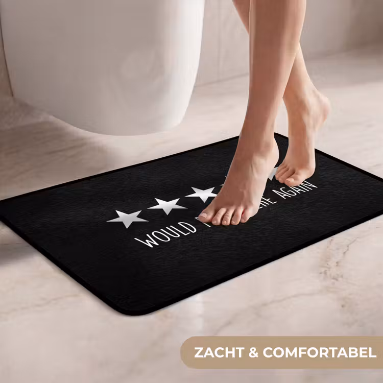 WC Mat - Quotes - Would poop here again - Humor - Zwart - Spreuk — 7