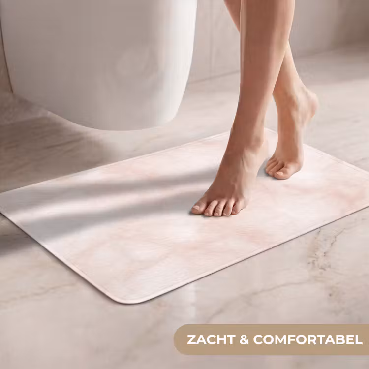WC Mat - Roze - Marmer - Crème — 7