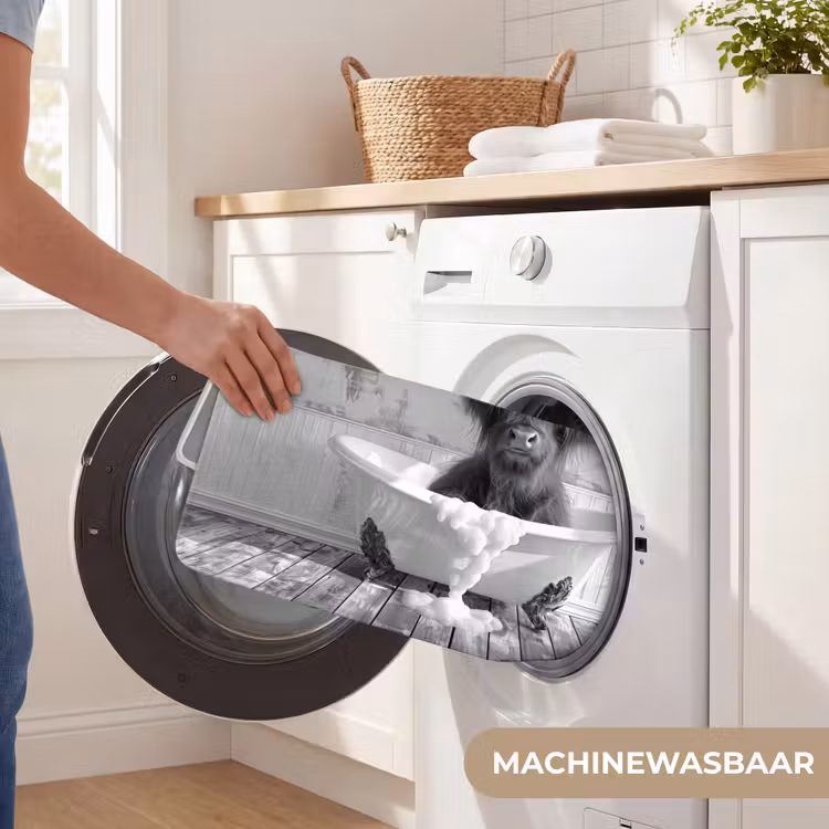 WC Mat - Schotse Hooglander - Dier - Badkuip - Zwart - Wit — 5