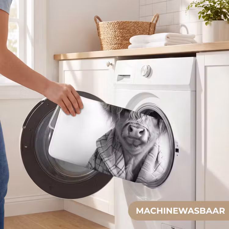 WC Mat - Schotse Hooglander - Koe - Badjas - Zwart wit — 5