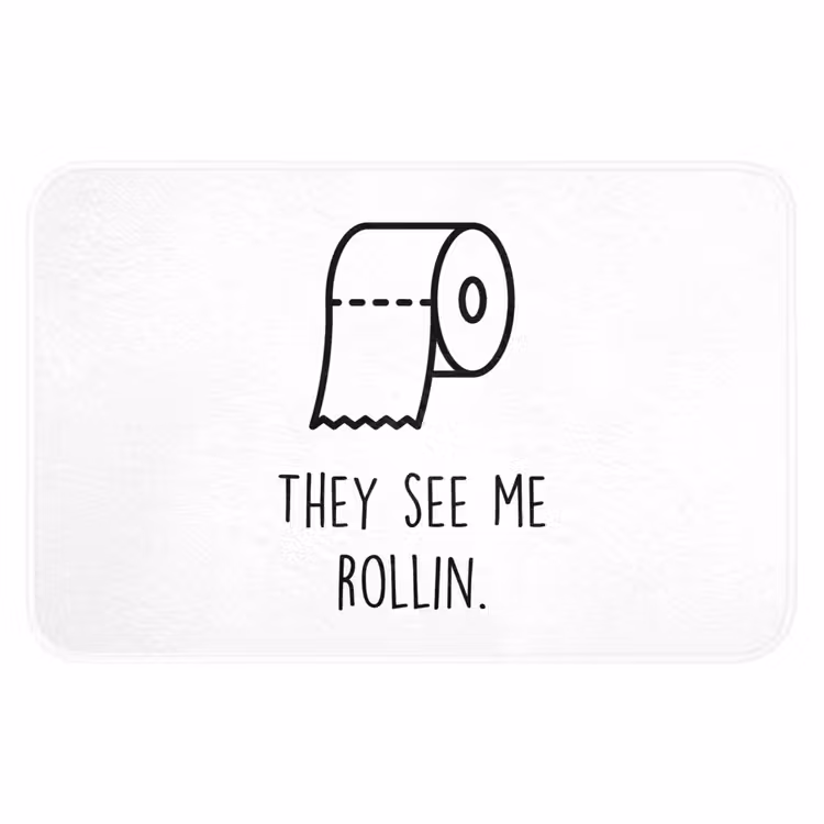 WC Mat - Spreuk - WC papier - They see me rollin - Wit - Quotes — 1