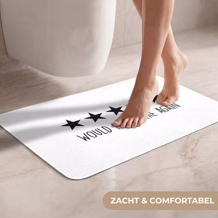 WC Mat - Spreuken - Would poop here again - Zwart - Quote — 7