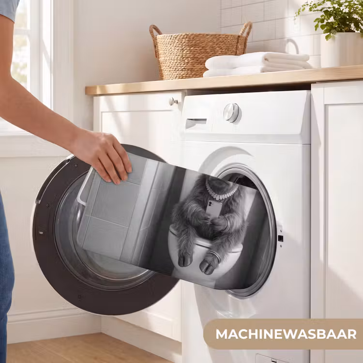 WC Mat - Stier - Telefoon - Toilet - Zwart - Wit — 5