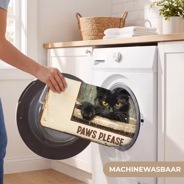 WC Mat - Vintage - Kat - Quotes - Wash your paws please - Spreuken — 5