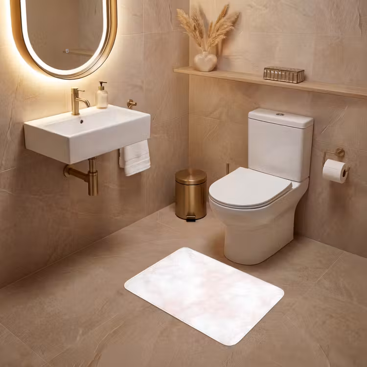 WC Mat - Wolkenstructuur - Roze - Marmer — 4