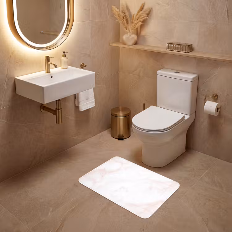 WC Mat - Zalmroze - Marmer - Aders — 4