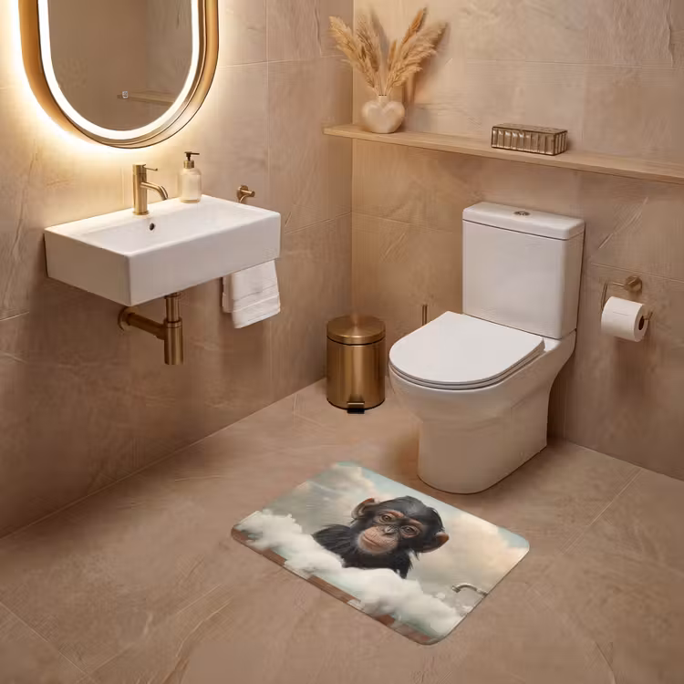 WC Mat - Aap - Dieren - Bad - Schuim — 4